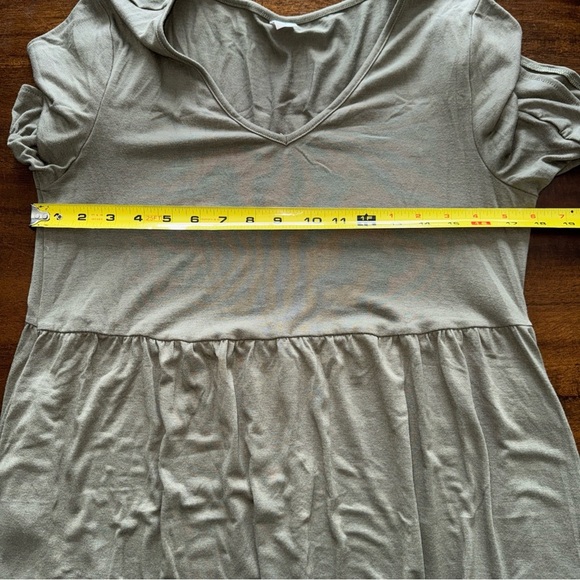ANRABESS Womens Sage Green Dress Size Small Round Neck Short Sleeve Tiered - Picture 8 of 9